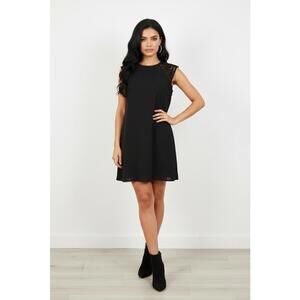 ZARA short Black dress with Guipure lace Detailing short sleeves, Size M
